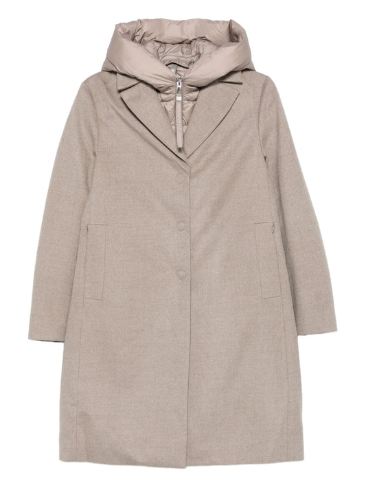 DUNO | Manteau en laine « Artemide » (bavette amovible avec capuche) - Beige