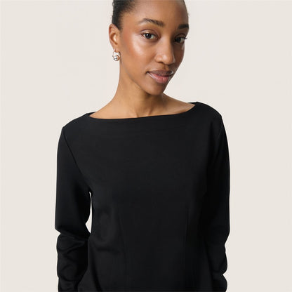 SOAKED IN LUXURY | Le pull à encolure bateau ''Marigold'' - Noir