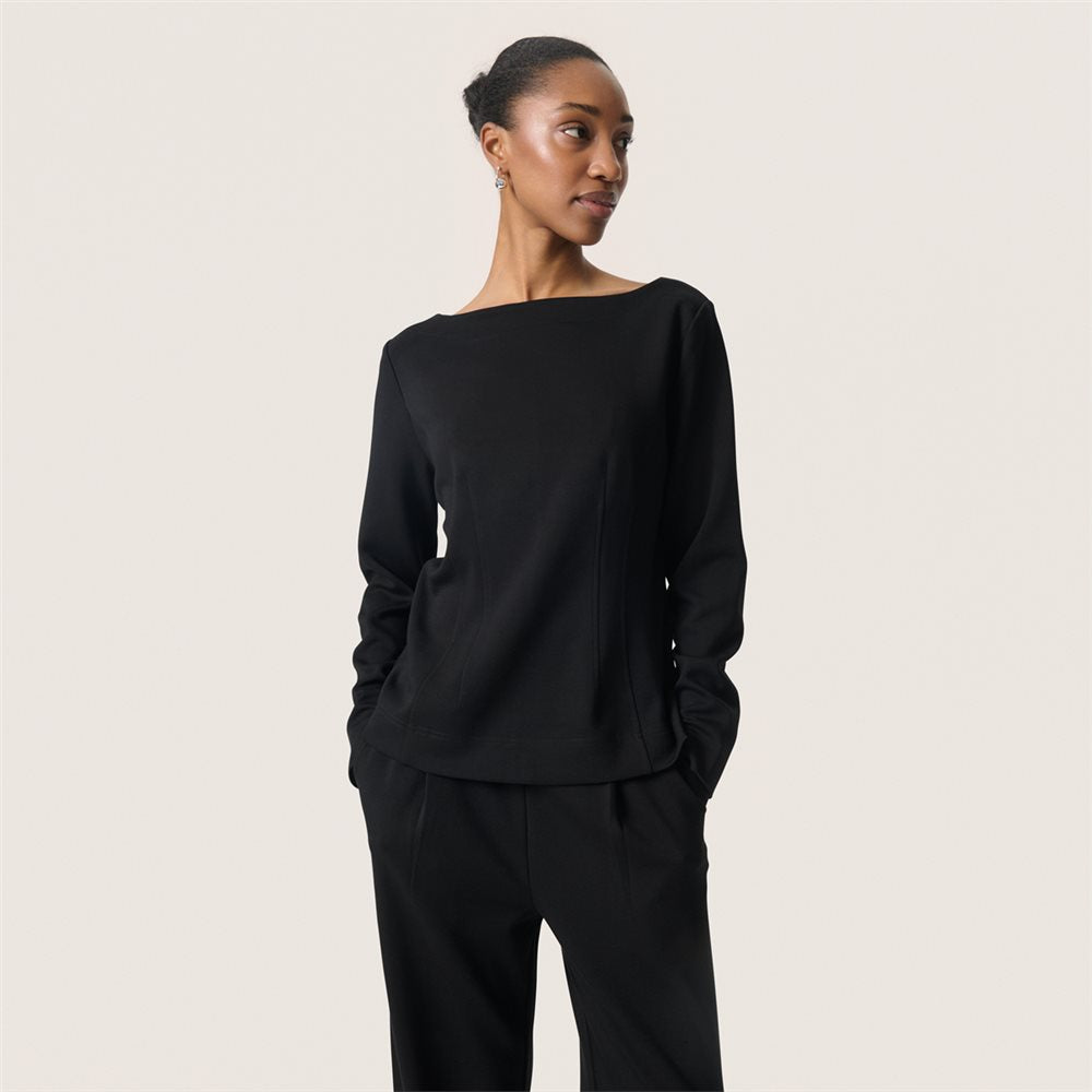 SOAKED IN LUXURY | Le pull à encolure bateau ''Marigold'' - Noir