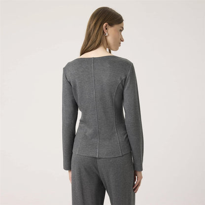 SOAKED IN LUXURY | Le pull à encolure bateau ''Marigold'' - Gris
