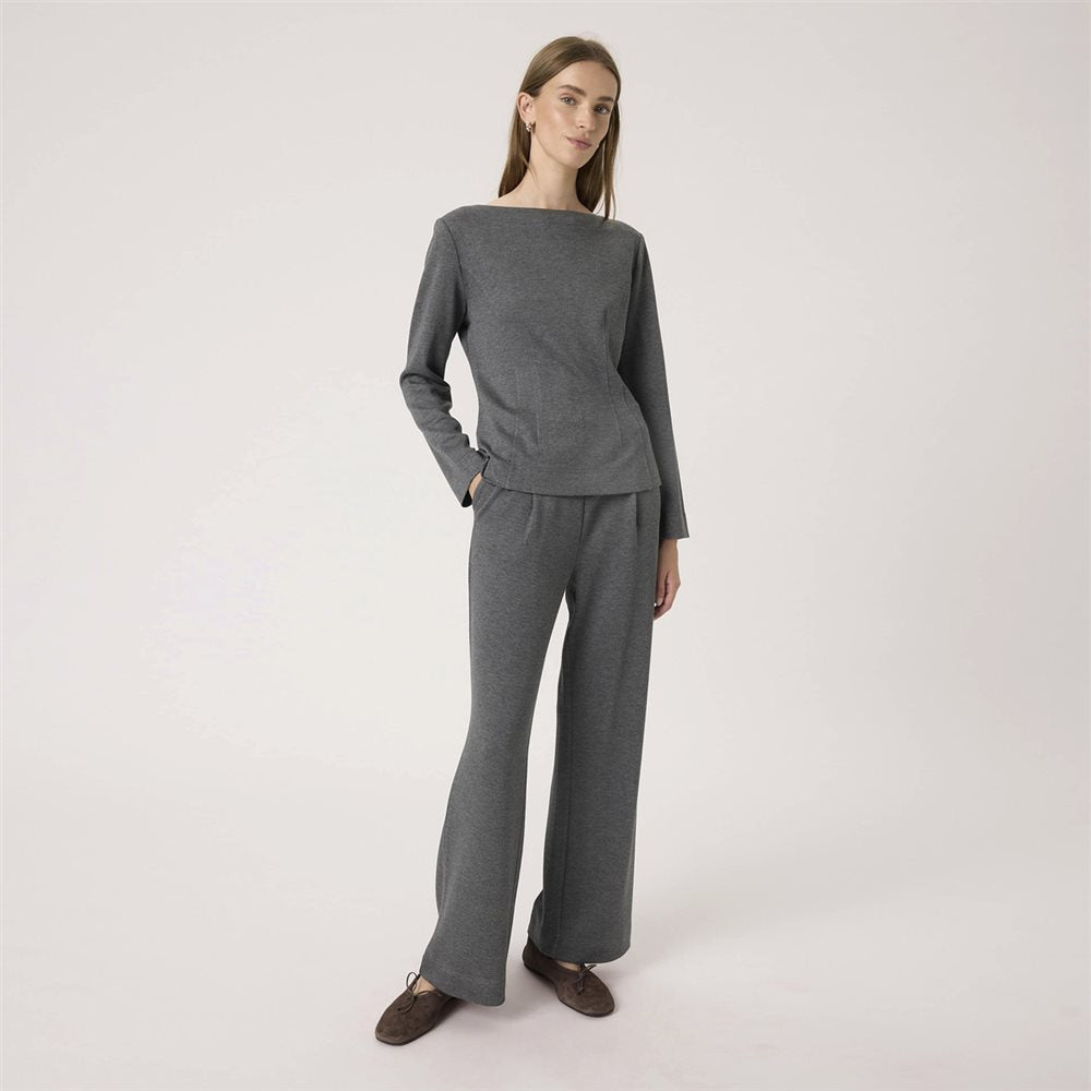 SOAKED IN LUXURY | Le pull à encolure bateau ''Marigold'' - Gris