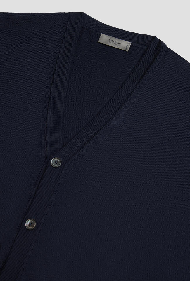 Ferrante | Gilet en laine mérinos - Bleu marine