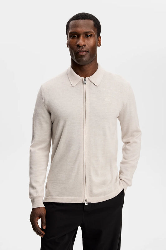 J.Lindeberg | Cardigan en laine merino "Kaleb" - Beige