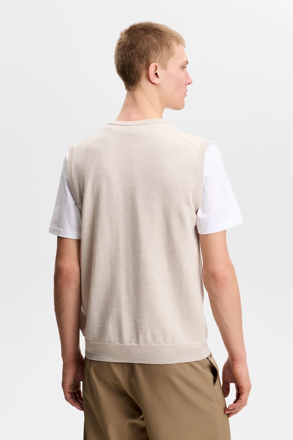 J.Lindeberg | Gilet en maille mérinos "Liam" - Beige clair