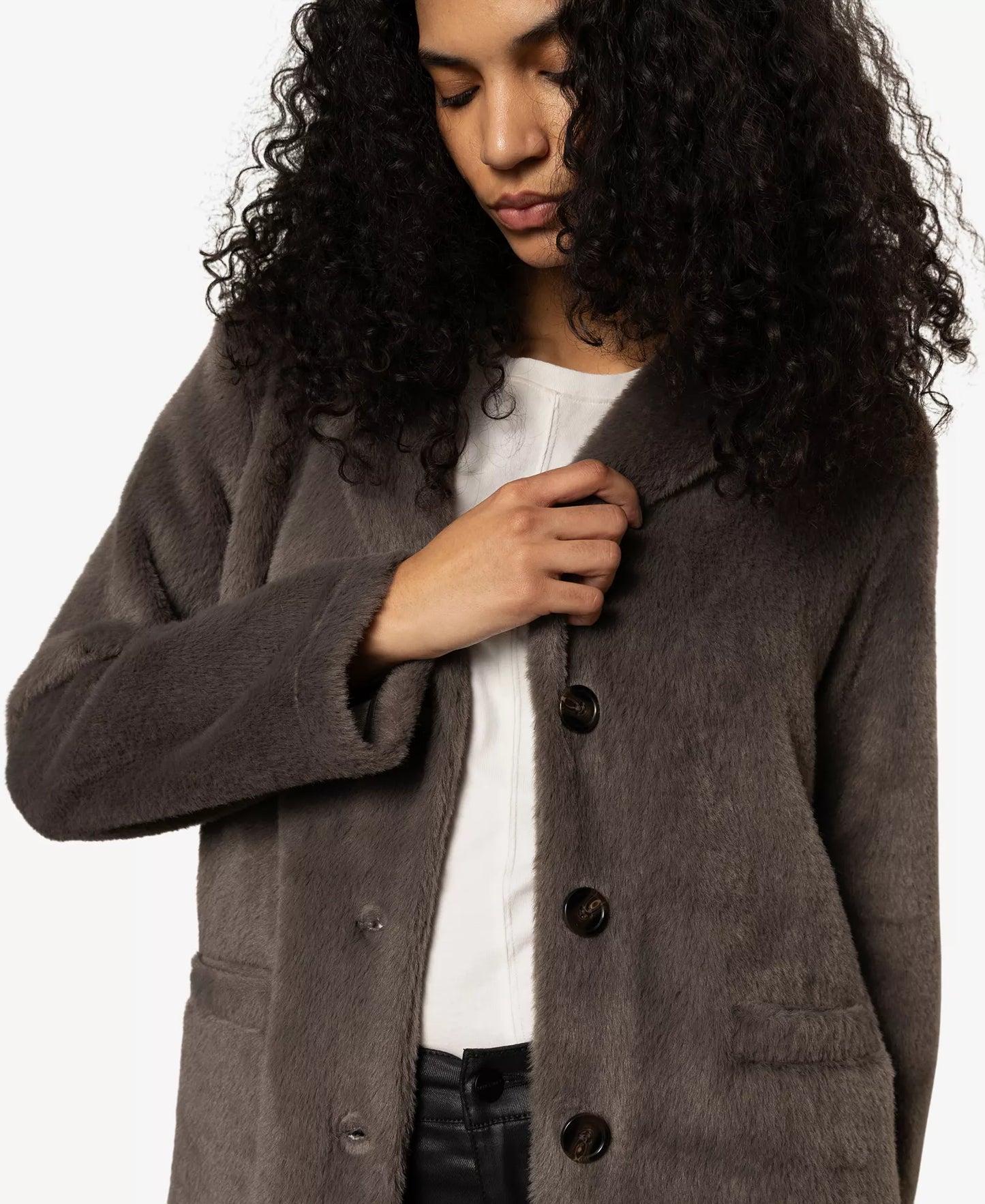 Sanctuary | Veste en fausse fourrure Hometown - Encre brûlée