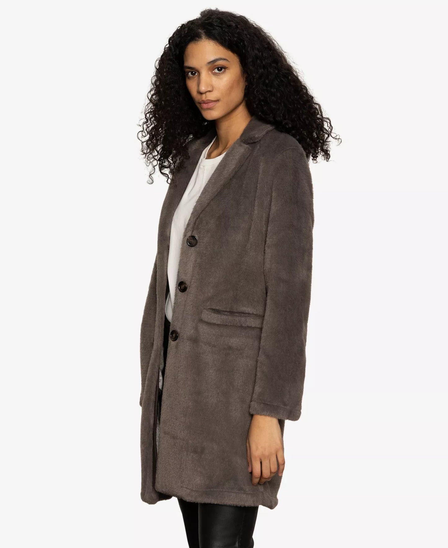 Sanctuary | Veste en fausse fourrure Hometown - Encre brûlée