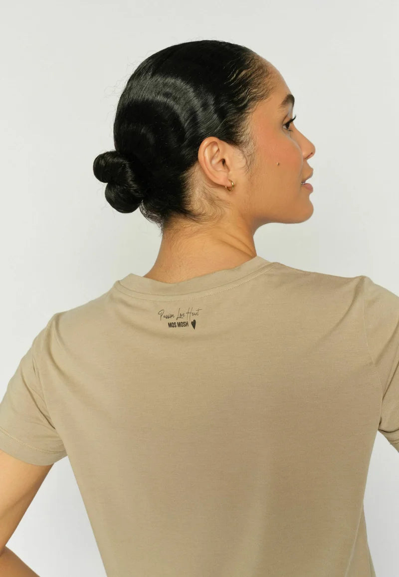 MOS MOSH | T-shirt à col rond "DALA"- Savane