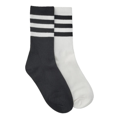 Limlim | Chaussettes en coton doux à deux rayures - Blanc