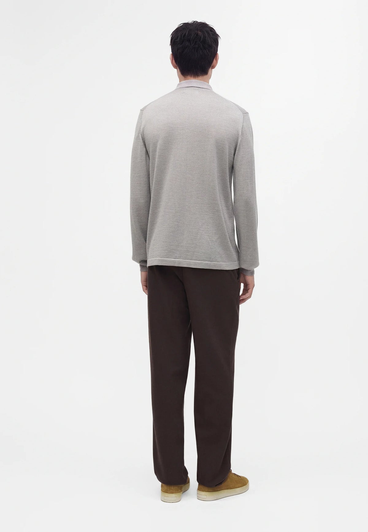 J.Lindeberg | Cardigan ''Kaleb'' en laine mérinos | Gris Clair