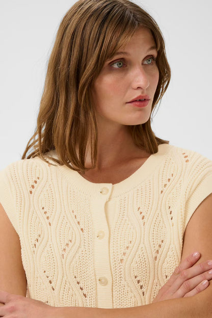 SOAKED IN LUXURY | Gilet 'Rava Nanna' | Blanc cassé