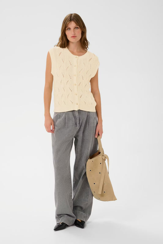 SOAKED IN LUXURY | Gilet 'Rava Nanna' | Blanc cassé