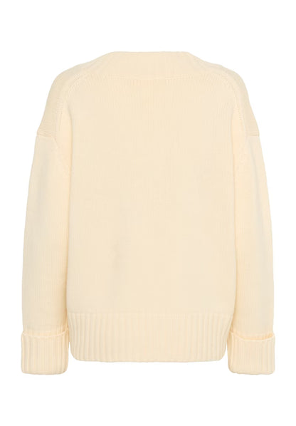 SOAKED IN LUXURY | Pull col en V "Moline " - Blanc
