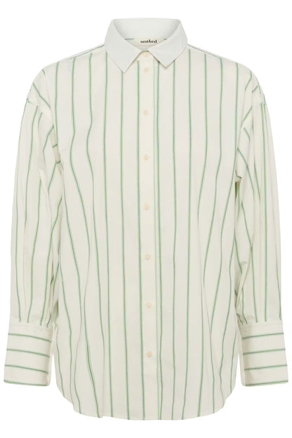 SOAKED IN LUXURY | Chemise 'Noelle' | Blanche/ verte