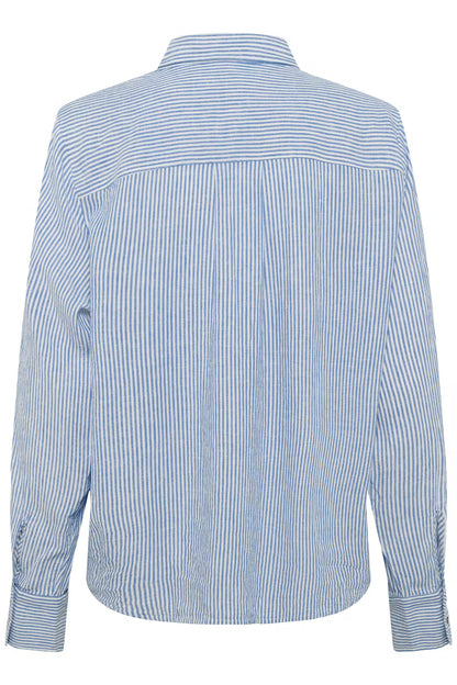 SOAKED IN LUXURY | Chemise 'Aria' | Bleu et blanche