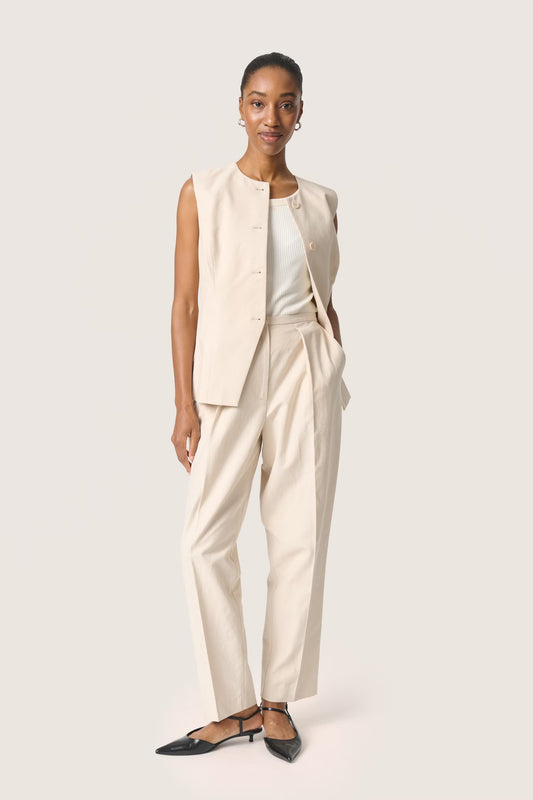 SOAKED IN LUXURY | Pantalon "LINNENA" - Beige