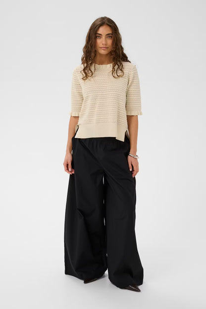 CULTURE | Pantalon taille haute et coupe large ''Jila'' - Noir
