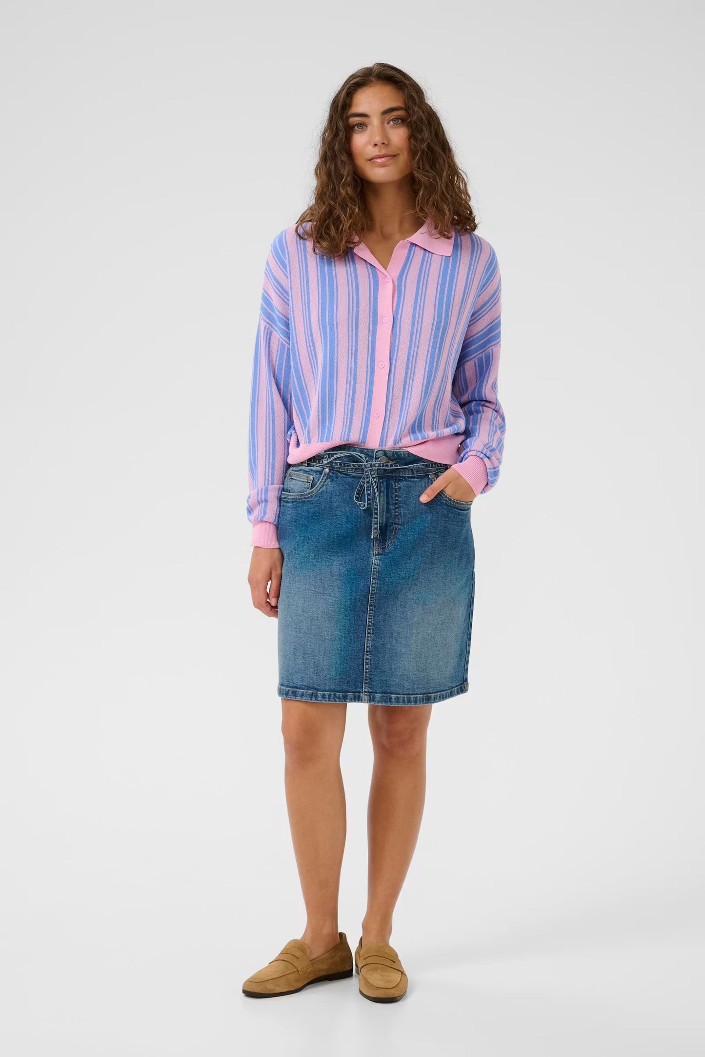 CULTURE | Jupe en jean ''Tali Ami'' | délavage bleu vintage moyen