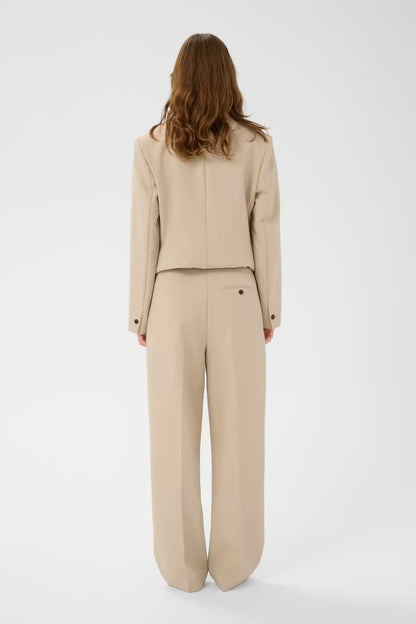 SOAKED IN LUXURY | Pantalons 'Corinne'| Greige