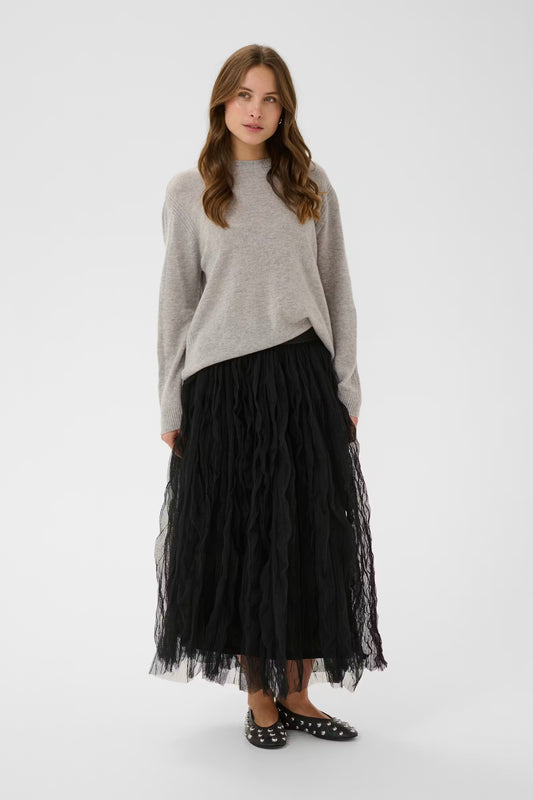 CULTURE | Jupe longue à effet plissé 'Naloa' |  Noir