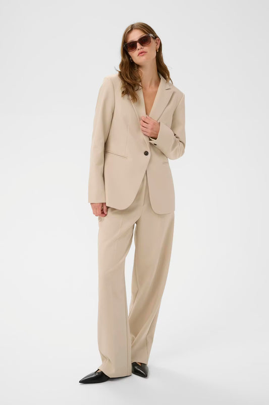 SOAKED IN LUXURY | Pantalons 'Corinne'| Greige