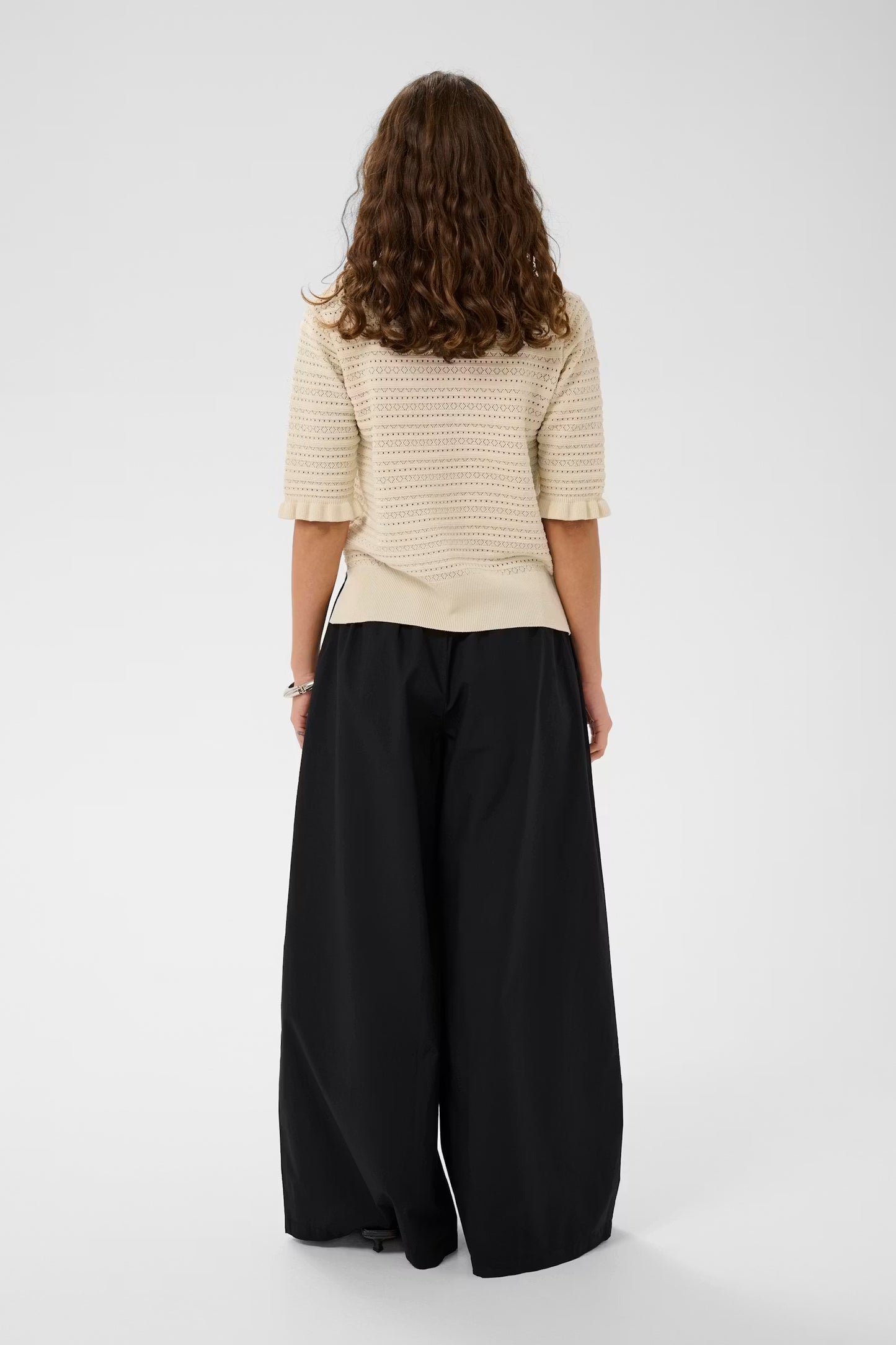 CULTURE | Pantalon taille haute et coupe large ''Jila'' - Noir