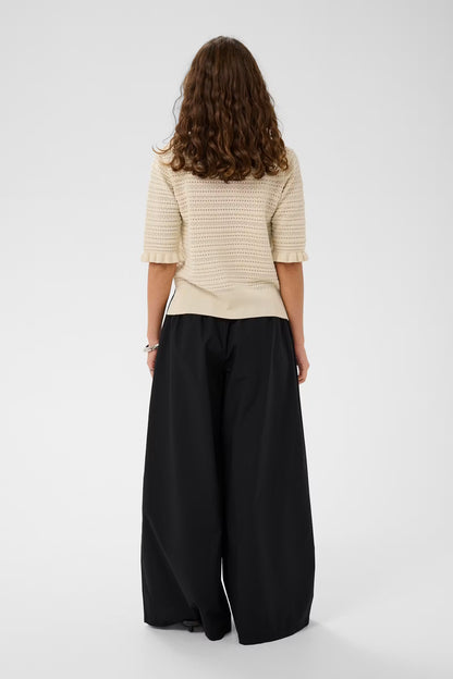 CULTURE | Pantalon taille haute et coupe large ''Jila'' - Noir