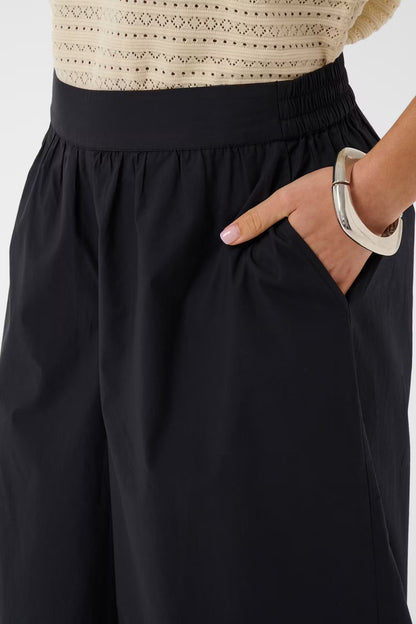 CULTURE | Pantalon taille haute et coupe large ''Jila'' - Noir