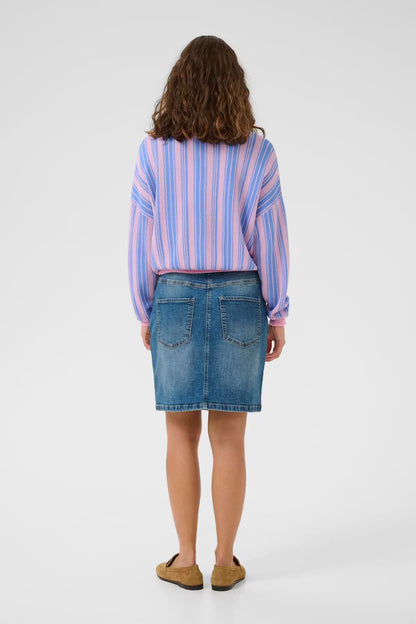 CULTURE | Jupe en jean ''Tali Ami'' | délavage bleu vintage moyen