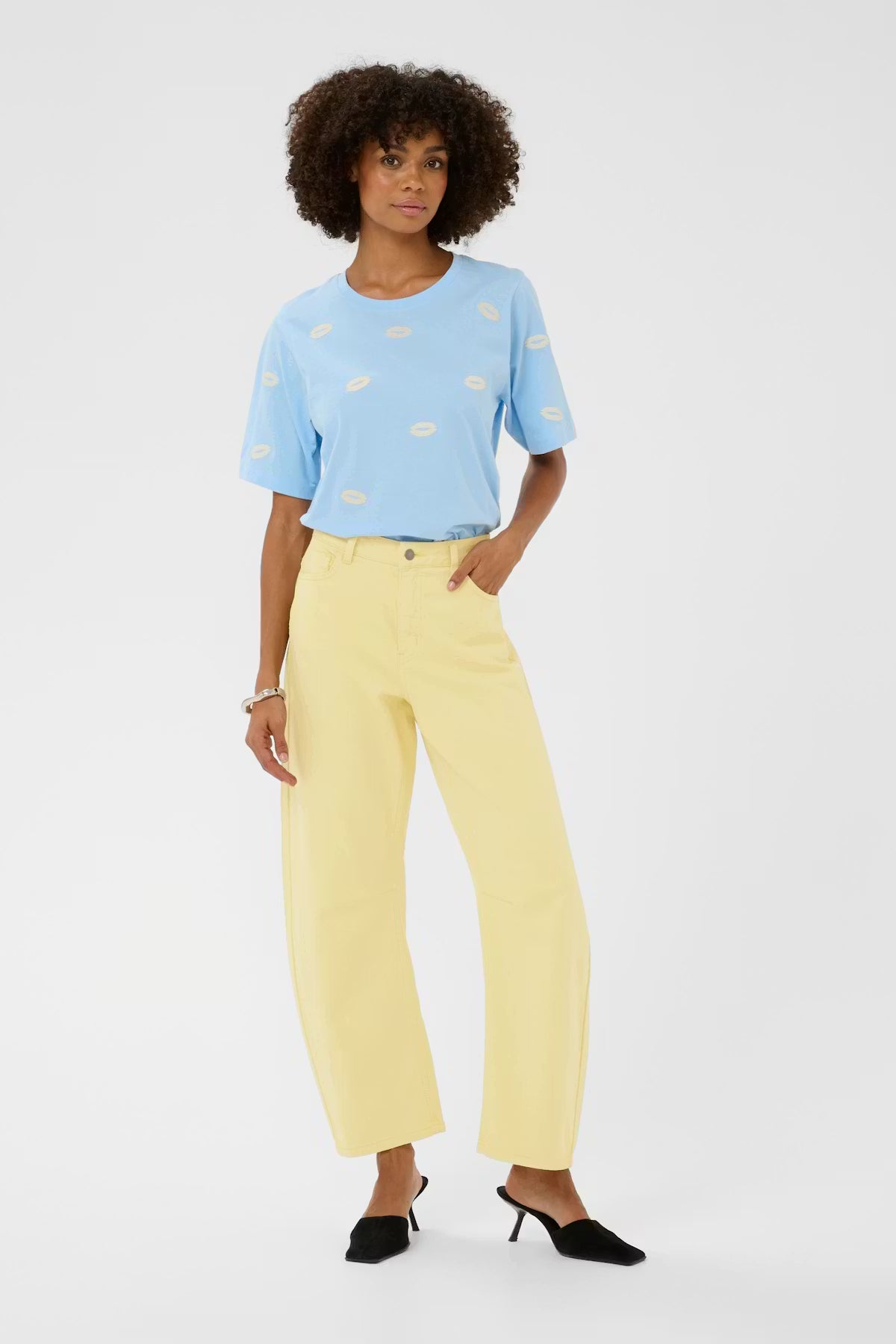 CULTURE |  Pantalon coupe barrel 'Brinnie' |  Jaune