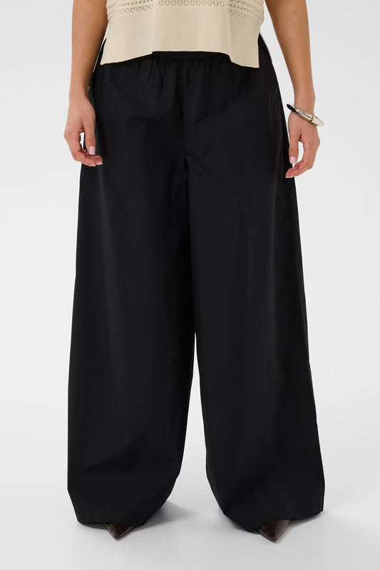 CULTURE | Pantalon taille haute et coupe large ''Jila'' - Noir