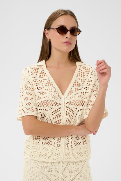 SOAKED IN LUXURY | Polo 'Anamy' | Blanc cassé