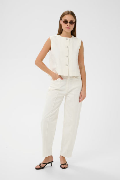 SOAKED IN LUXURY | Gilet 'Rina Waist'| Blanc