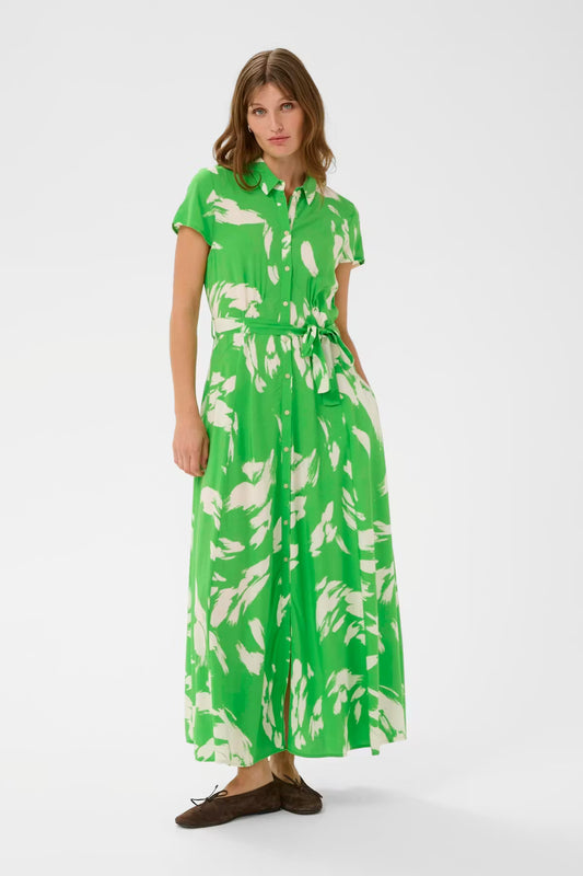 SOAKED IN LUXURY | Robe 'Arjana'| Vert et blanc