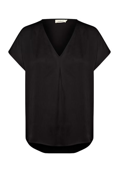 SOAKED IN LUXURY | Chemise manche courte "Ioana Marija" - Noire