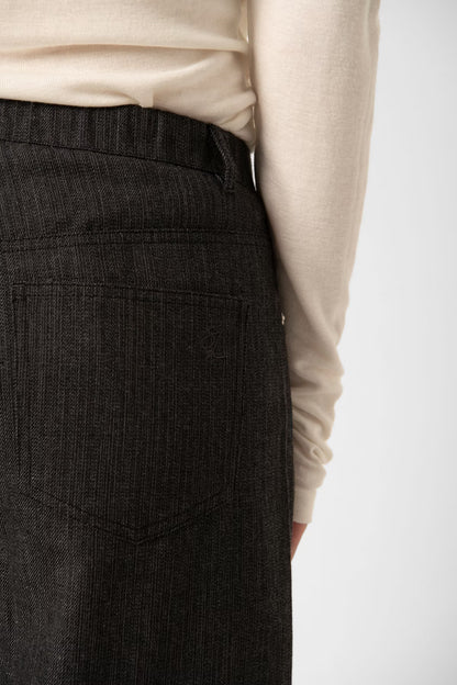 SOAKED IN LUXURY | Pantalon à jambe large ''Kesja'' - Rayures denim noir