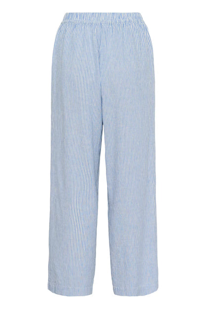 SOAKED IN LUXURY | Pantalons 'Aria'| Bleu/ blanc