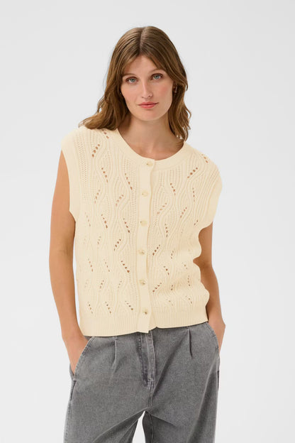 SOAKED IN LUXURY | Gilet 'Rava Nanna' | Blanc cassé
