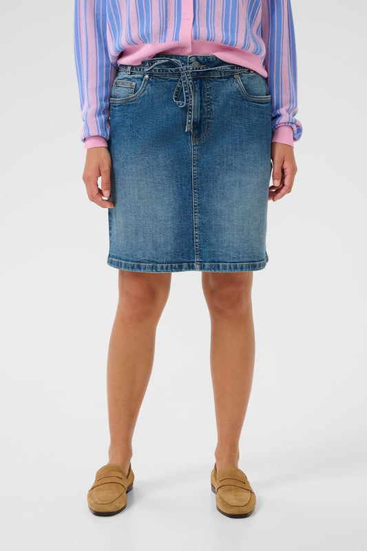 CULTURE | Jupe en jean ''Tali Ami'' | délavage bleu vintage moyen