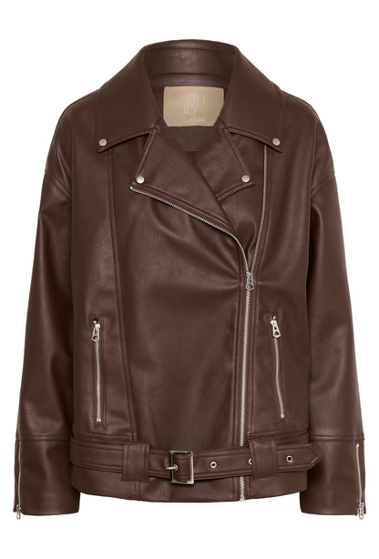 Culture | Veste biker en simili cuir CUmimbo - Marron