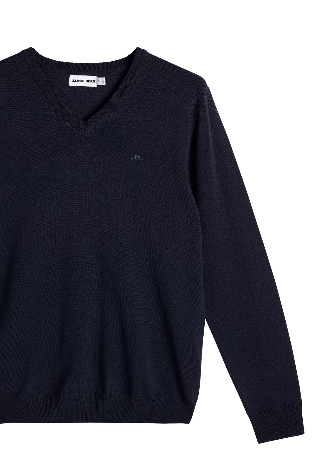 J.Lindeberg |  Pull à col en V en maille fine - Blue Marine