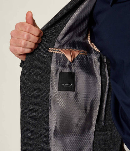 SAND Copenhagen | Blazer en jersey à carreaux Glen « Star Easy 6969 » - Bleu/gris 180