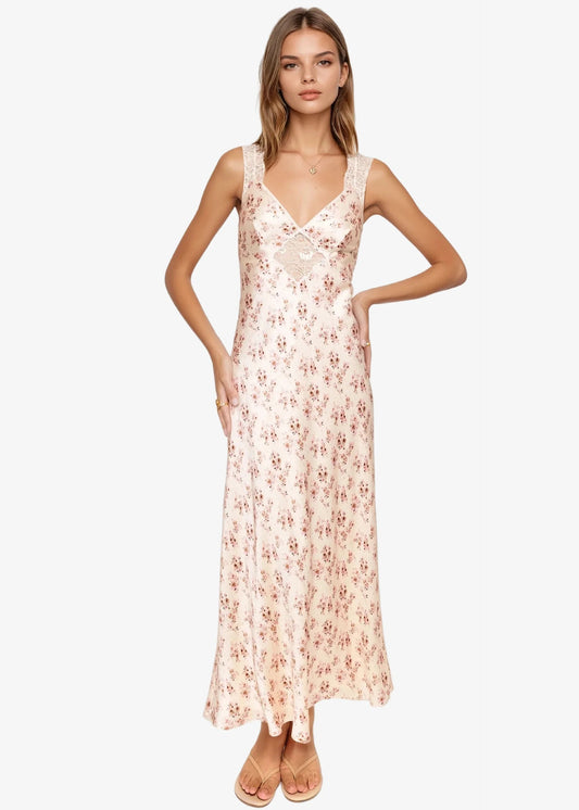 CAMI NYC |  Robe en soie ''Rika'' - Imprimé floral Dutch Fields