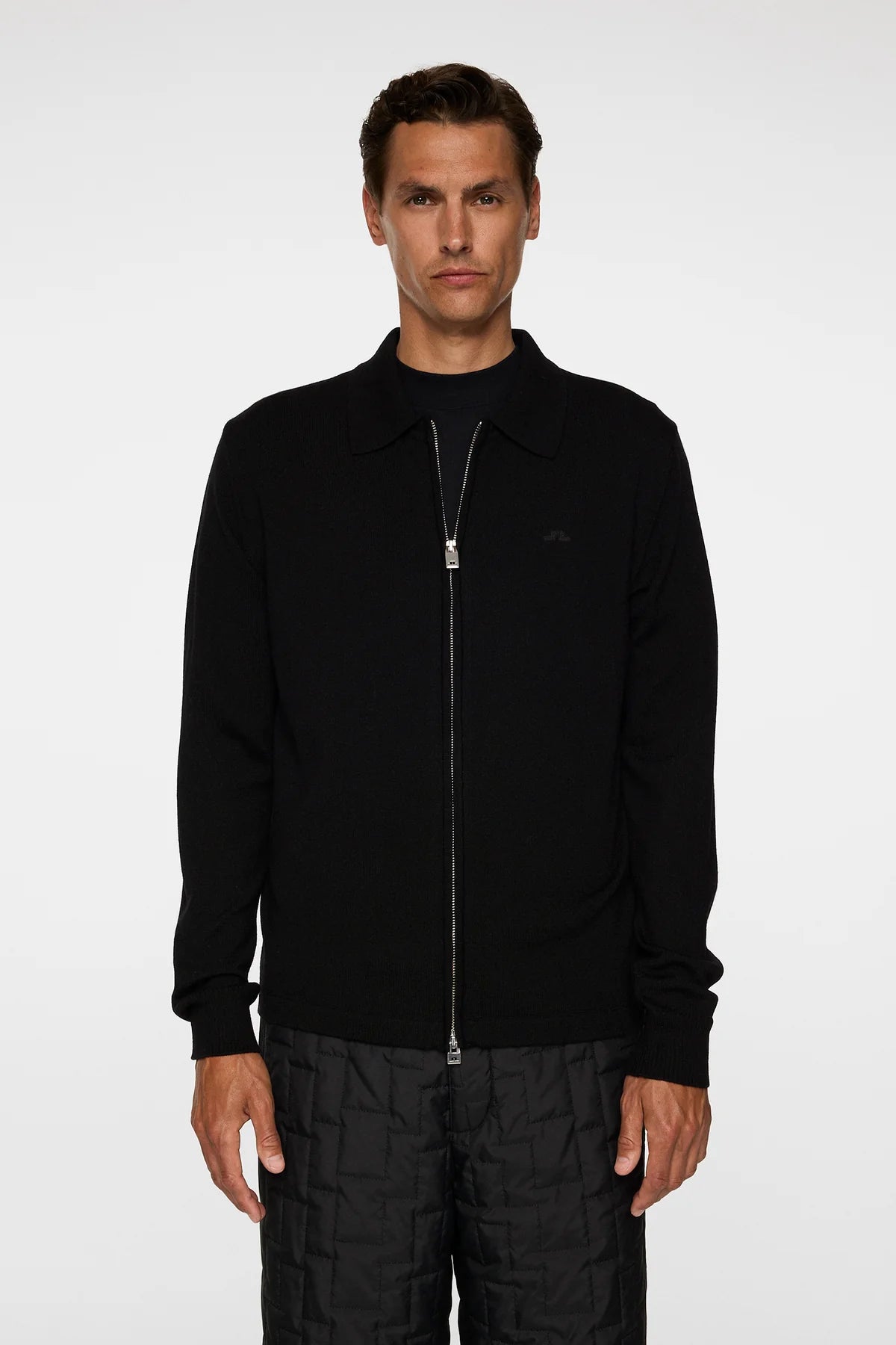 J.LINDEBERG | Pull "Kaleb" Merino Zip - Noir