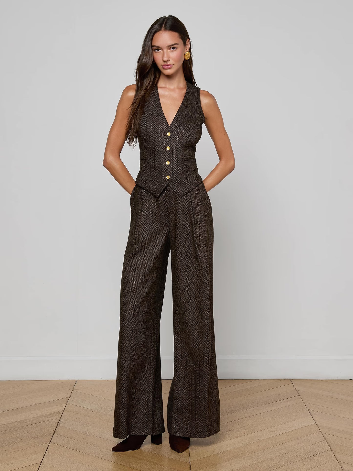 L'Agence | Gilet  "DRINA"-Marron multicolore