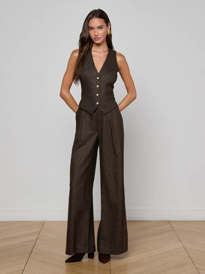 L'Agence | Gilet  "DRINA"-Marron multicolore