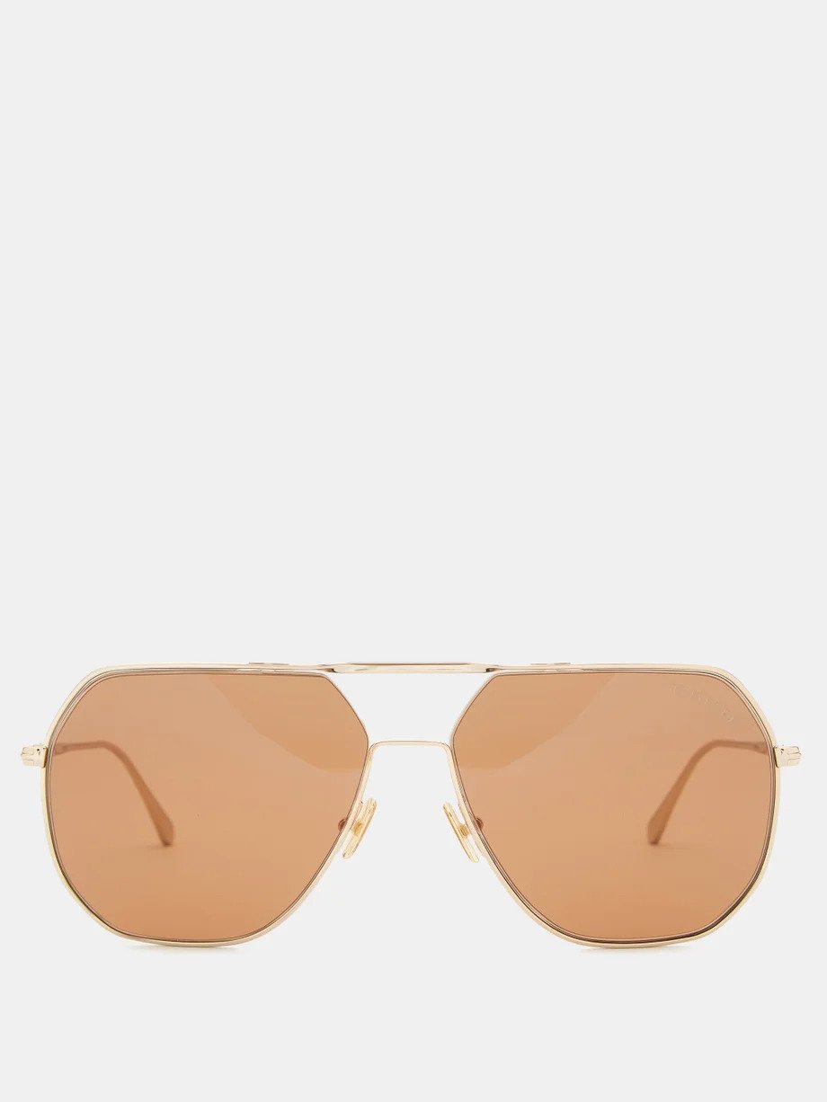Tom Ford  | Lunettes de soleil en métal Gilles-02 de style aviateur - Or