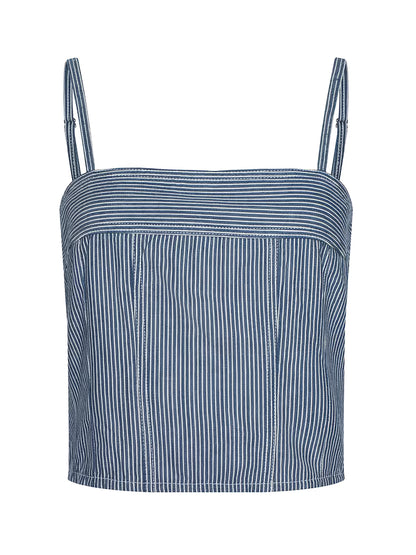 L'AGENCE| Haut corset structuré 'Arlin' | Bleu et blanc rayé