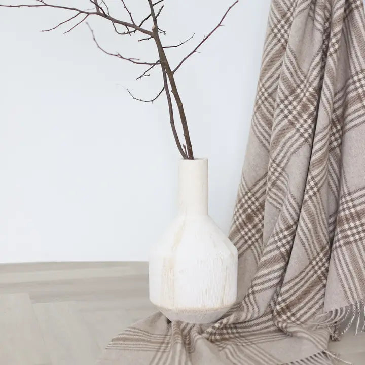 Linen Way | Couverture Stonehaven Alpaca - Ivoire et beige