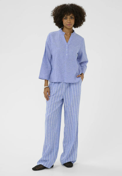 CULTURE | Chemisier en lin ''Arletty'' - Bleu poudre