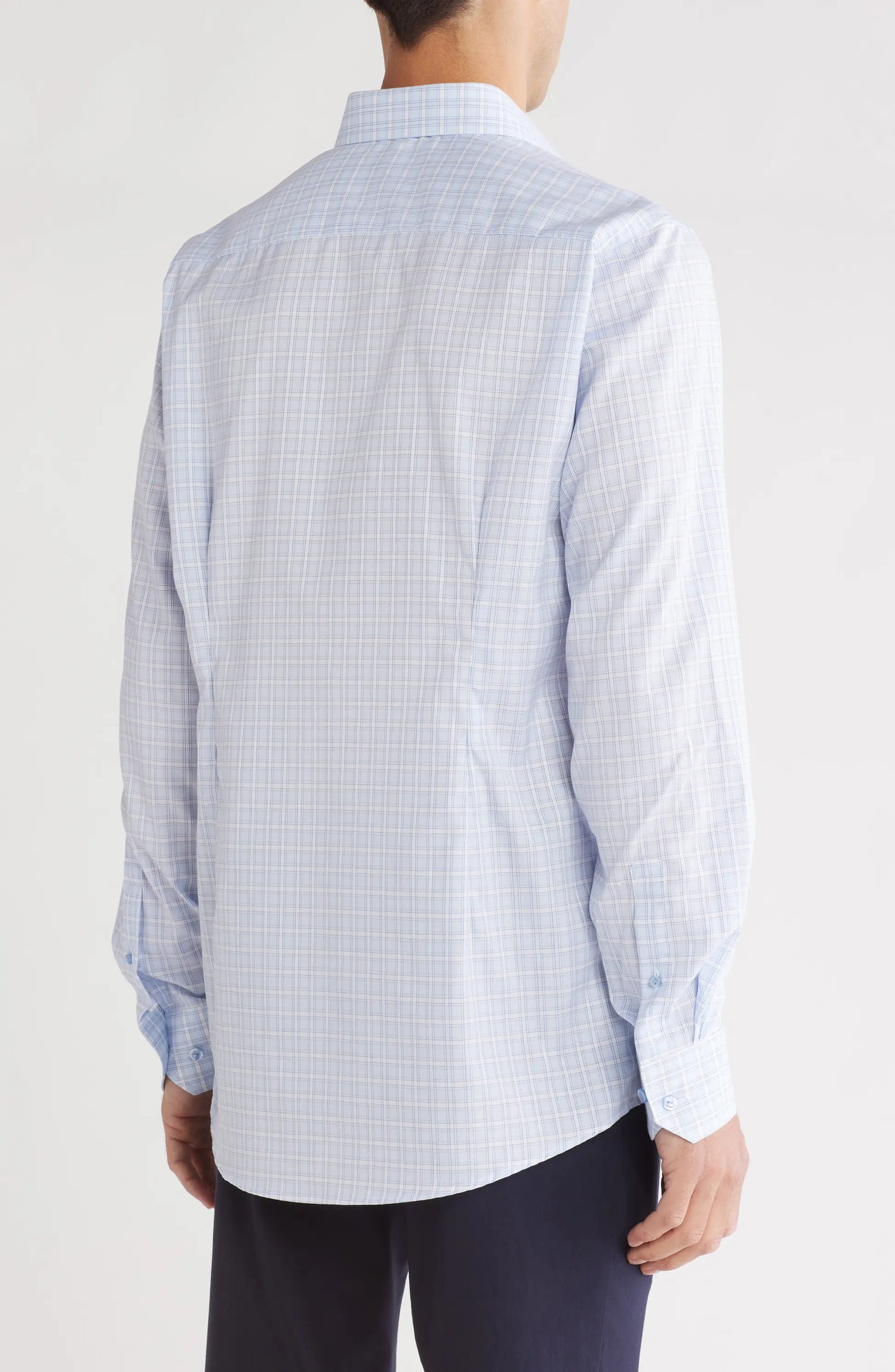 Eton | Chemise à carreaux coupe contemporaine - Bleu clair